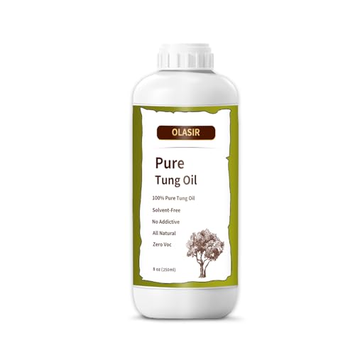 OLASIR 8 oz 100% Natural Pure Tung Oil for Wood Finishing Food Grade Safe...