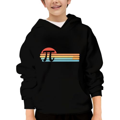 Vintage Retro Happy Pi Day Funny Math Geeks Gift Hoodies for Teen Girls Boys Lightweight Kangaroo Pocket Sweatshirt