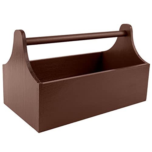 Creative Deco Werkzeugkiste Holz | Werkzeugkasten aus Holz | Maße 34 x 18 x 20,5 cm (+/- 0,5 cm) | Werkzeugkoffer leer | Braune Toolbox mit Griff |...