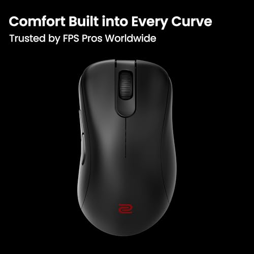 Image of BenQ Zowie EC1-DW Wireless Ergonomic Gaming Mouse for Esports (Large)| 63g Lightweight| 4000Hz Polling Rate with Enhanced Receiver|Driverless Plug & Play - 7 Buttons|PAW 3950 Sensor|Extra Skates