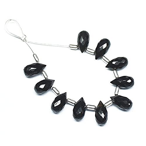 LKBEADS Czarny spinel fasetowany kropla łzy briolette kamień szlachetny luźne koraliki rzemieślnicze 5 par 10 mm x 5 mm