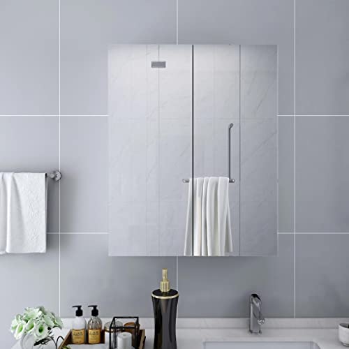 KTHLBRH Armario para lavabo con efecto UV, armario para debajo del lavabo, armario con espejo, color blanco, 60 x 15 x 75 cm, MDF