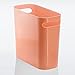 mDesign Plastic Small Trash Can, 1.5 Gallon/5.7-Liter Wastebasket, Narrow Garbage Bin with Handles for Bathroom, Laundry, Home Office - Holds Waste, Recycling, 10