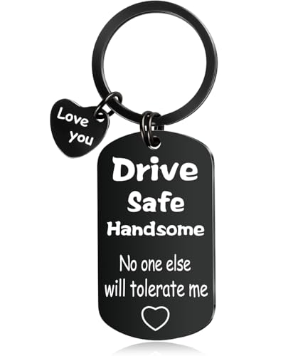 Fathers Day Dad Gifts Drive Safe Keychain for Him Men Boyfriend Husband Small Gifts Birthday Valentine’s Day Anniversary Christmas Couple Gift Ideas Stocking Stuffers