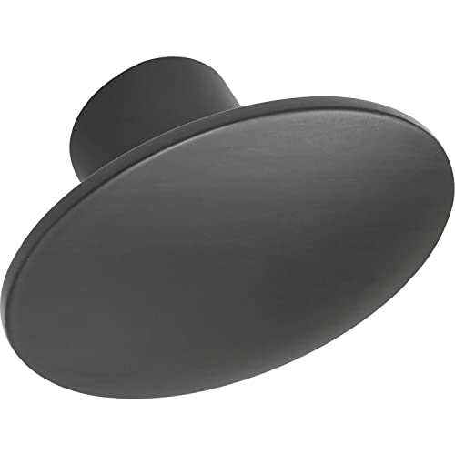 Furnipart Dome Furniture Knob 50 x 36 mm Oval Ideal as Drawer Knob Die-Cast Zinc Matte Black, Matt Black, schwarz matt