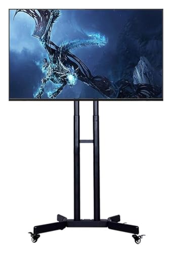 Soporte móvil para TV con ruedas y bandejas dobles