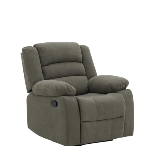 Image of Royaloak Muar Malaysian Fabric Recliner Single Seater - Grey | Premium Single Seater Recliner with High Backrest, Plush Armrest & Sturdy Metal Support | Comfortable Designer Seat for Living Room