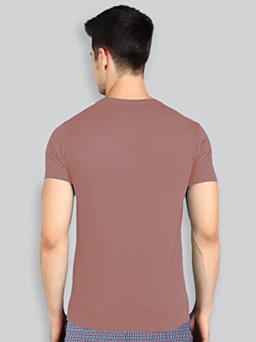 Image of Lux Nitro Pack of 2 Men's Round Neck Solid Tshirt Cameo Brown