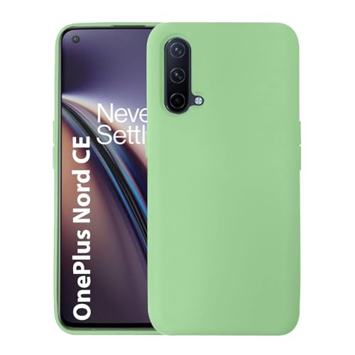 Image of LIRAMARK Liquid Silicone Soft Back Cover Case for OnePlus Nord CE (Mint Green)