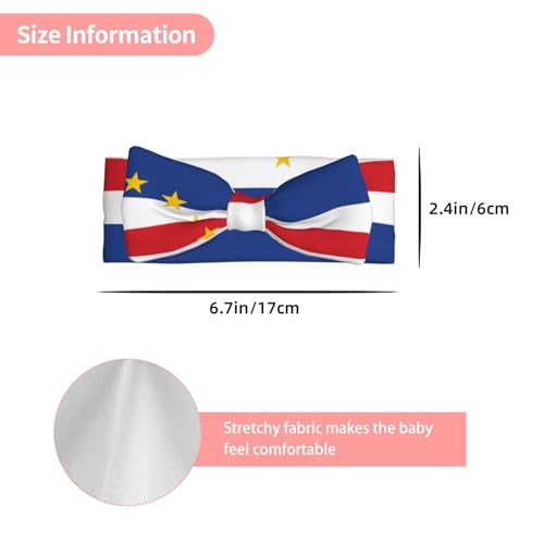 Comfortable Soft Stylish Designs Flag of Cape Verde Baby Head-Mounted Bow Elastics Wide Headbands for Newborn3