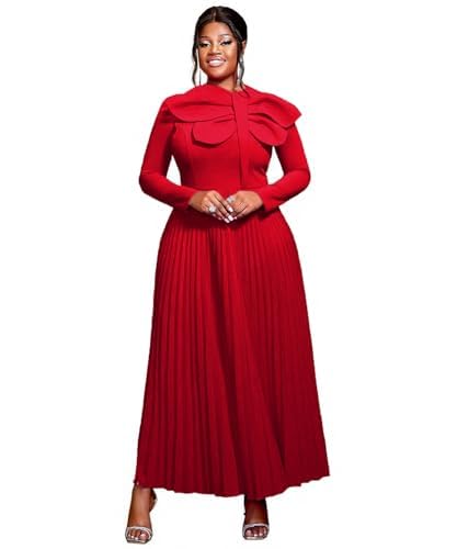 Image of AOMEI Casual Church Dresses for Women 2026 Summer Pleated Short Sleeve Round Neck Dragonfly Spring Maxi Dress