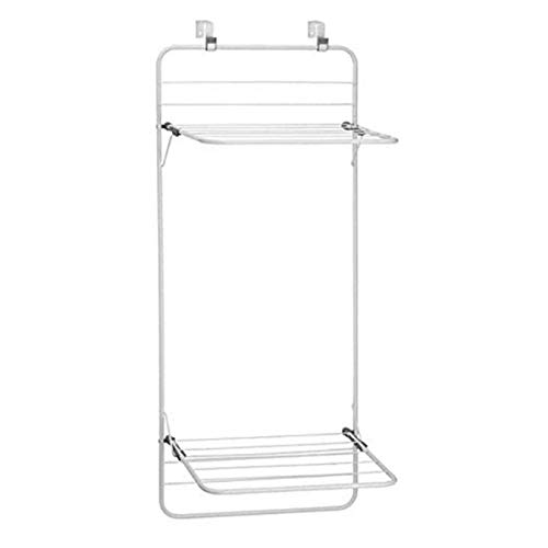 Double Shelf Clothes Drying Racks, Over Door Space Saver Foldable Clothes Drying Rack For Laundry Room And Household Room, White