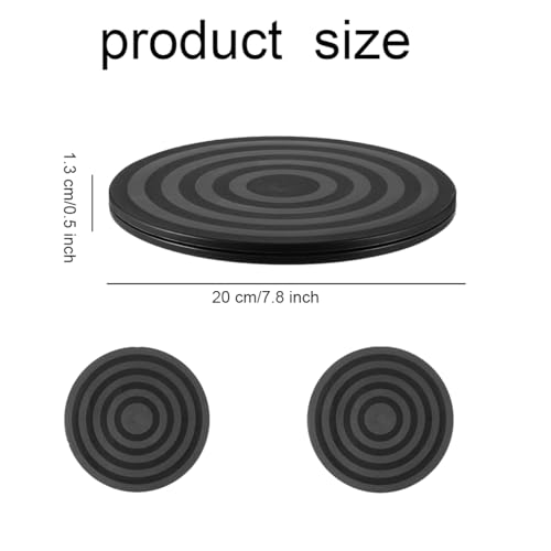 Weenwill Drehscheibe Drehbarer Universal,2 Stück Drehscheibe 360 Grad Rotierende Drehplattform mit Stahlkugellagern Mehrzweck Rund Drehteller for Torten,Laptops,Pflanzen,Handwerk (Schwarz)