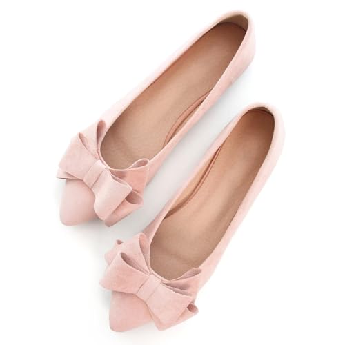SAILING LU Bow-Knot Ballet Flats Womens Pointy Toe...
