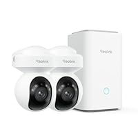 Reolink 5MP PTZ Überwachungskamera Set Aussen mit Home Hub, Auto-Tracking, 3X Optischer Zoom, 2,4/5GHz WLAN, Intelligente Erkennung, Anti-Diebstahl-Algorithmen & Datenschutz, E1 Outdoor 2-Kamera-Set