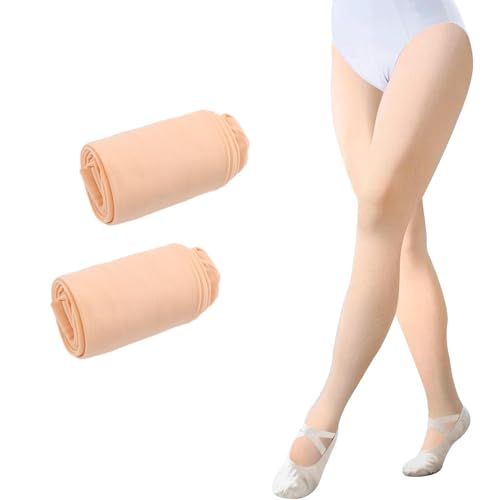 YzmrBdqc 2 Paar Ballett-Tanz-Strumpfhosen mit Fuß, wandelbare Ballett-Leggings, Strumpf für Kinder, Studenten, Alltag, ultraweiche Füße, enge Leggings zum Üben, Hautton, 152