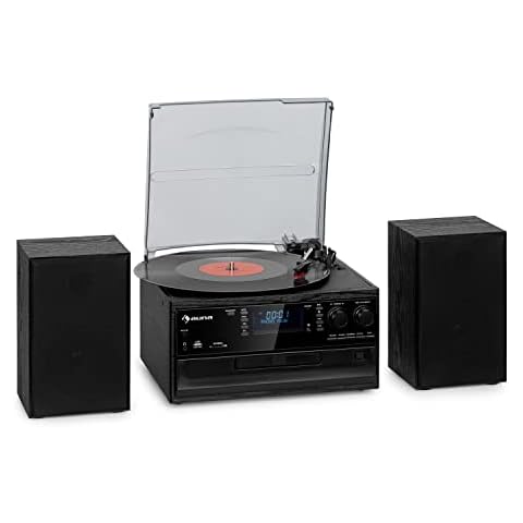 Auna Retro Vinyl Record Player with Speakers Cover