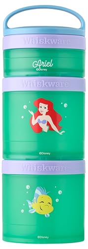 Image of (Ariel) DiSNEY PRINCESS Whiskware Stackable Snack Pack - 3 Jar + Handle - Purple /Green /Blue