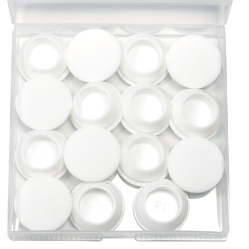 Image of 15 Pcs 18 mm Silicone Rubber Plugs Snap in Locking Hole Plugs for 18-19 mm (11 /16 inch-3 /4 inch) Round Holes, Flush Type Rubber Stoppers, Flexible Tube Pipe End Caps Covers, Waterproof Sealing Plugs, White