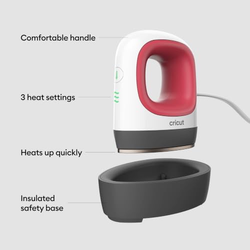 Image of Cricut EasyPress Mini Heat Press - Raspberry | For Pressing Small Objects Like Shoes, Stuffed Animals, Hats & More - 3 Heat Settings & Precision Tip