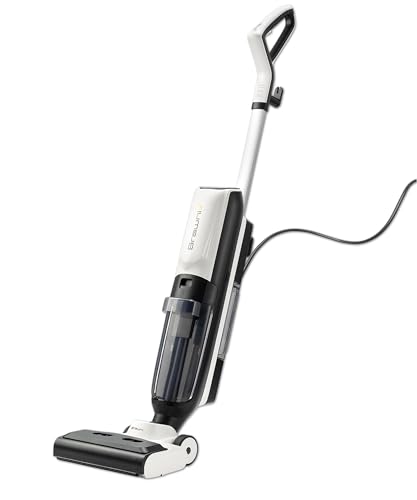 BRAWNIX Steam Wet Dry Vacuum | 3-in-1 Steam Mop Picks Up Debris, Deep Scrubs, & Steam Sanitizes All At Once | Auto Self Cleaning | Smart Steam Mop for Hard Floors with Digital Display [White]