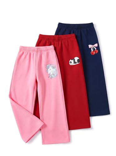 Image of HELLCAT Printed Track Pants for Girls | Blended Cotton Feel Lower | Night Pants & Track Pant Pants | Sizes 3-16 Years | Pack of 3