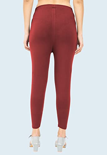 Image of POPOLO Women's Super Soft Ankle Length Cotton Lycra Solid Stretchable Legging