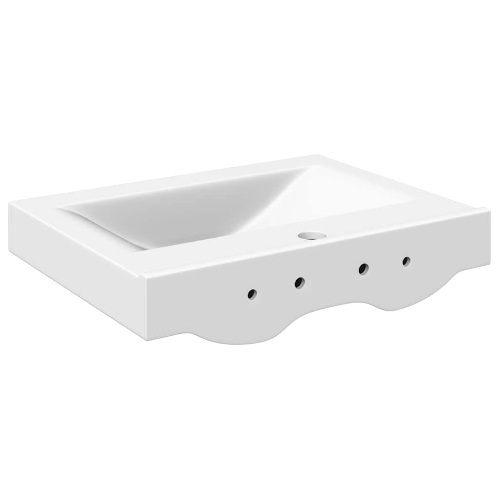 vidaXL Lavabo de cerámica rectangular con orificio de grifo 60x46 cm