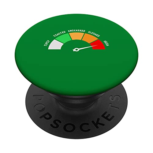 St. Patrick's Day - Tipsy, Toasted, Knockered, Sloshed Irish PopSockets Swappable PopGrip, Black
