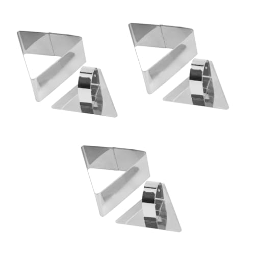 DECHOUS 3sets Non-stick Mousse Cutter Cake Mold Set Triangle Shaped Baking Molds Steel for Safe Easy Molding for Home Shop 2pcs*3