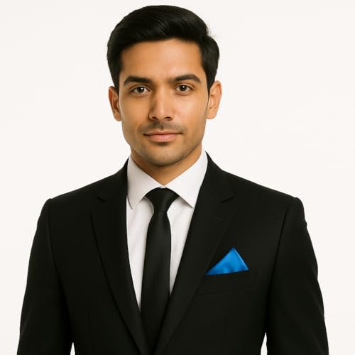 Image of LEONARDI Men's Solid Pocket Square | 30cm x 30cm | Smooth texture | Microfiber | Pack of 1 |