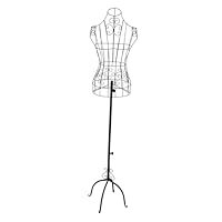 JISADER Female Wire Mannequin Torso Upper Body with Four Leg Base Dress Form Garment Rack for Dressmakers Sewing Display Clothing