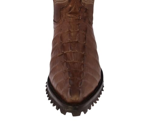 Cowboy Professional Mens Brown Leather Motorcycle Boots Crocodile Tail Print J Toe4