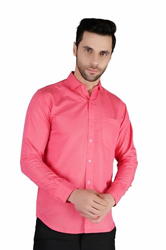 Image of Mens Slim fit Solid Casual Cotton Shirt with Spread Collar and Full Sleeves || Suitable for Office wear
