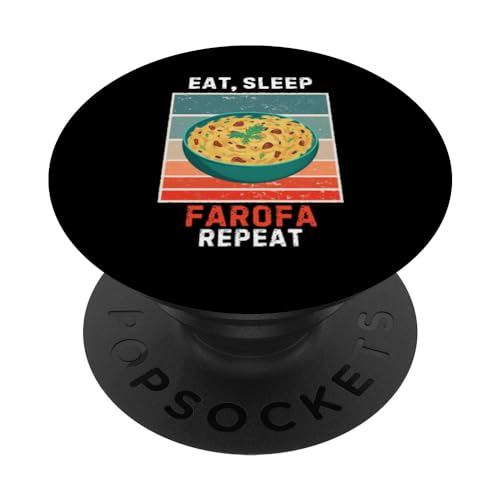 Retro Comer, Dormir Farofa Repite Vintage Farofa Amante de la comida PopSockets PopGrip Intercambiable