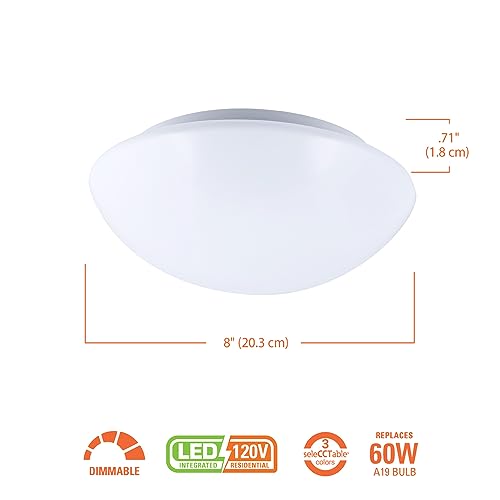 HALO 8 inch LED 3CCT Selectable Low Profile Round Flushmount - image 3
