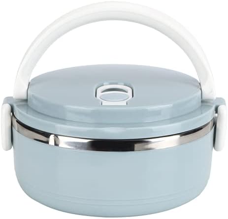 Insulated Lunch Container, 0.7-1.4L Stainless Steel Blue Thermal Compartment Lunch with Air Hole/Snack Box Hot Food Jar Safe and Eco-friendly for School Office Picnic Outdoors Kids Adult(Single layer)