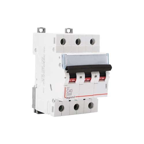 Image of Legrand DX 50A Triple Pole MCB C Curve 10kA | 3-Phase Miniature Circuit Breaker | ISI Marked IS /IEC 60898-1 | Overload & Short Circuit Protection for Industrial & Commercial Use