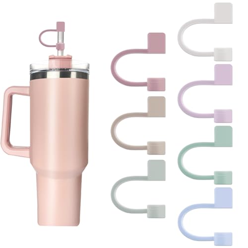 7Pcs 0.4in/10mm Diameter Silicone Straw Covers Cap Compatible with Stanley 20 30&40 Oz Cup, Straw Toppers for Stanley 40 Oz Tumbler with Handle, Dust-Proof Straw Caps for Water Bottle