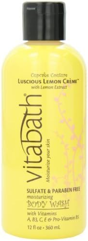 Vitabath Lusciuos Bath and Shower Gel, Lemon Crème, 12 Ounce
