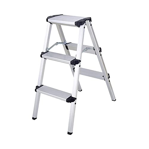 Image of 3 Step Ladders Collapsible Wide Pedal Portable for Garage Outdoor Home