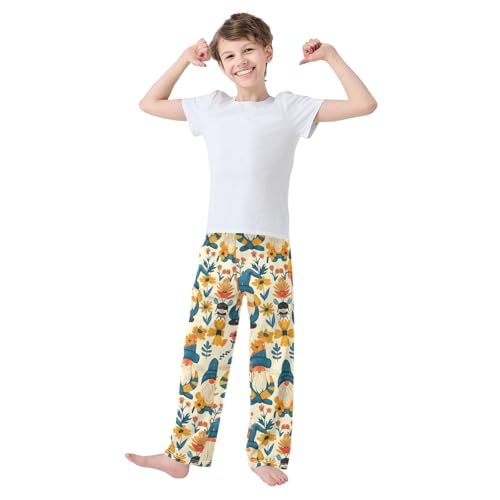Garden Honeybee Gnomes Pattern Pajama Pants Elastic Waist Lounge Pajama Bottoms Long Pj Pants with pockets3