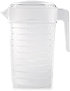 PLASTIFIC Food Grade Jug - Perfect for Stock Gravy - Microwave Safe - Kitchen Homebrew Liquids - Microwave Safe Pitcher (Clear, 1L - with Lid)