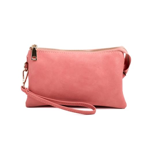 Image of JEN & CO. Riley Crossbody Bags for Women Vegan Leather Wristlet Clutch Wallet Purses Handbags with 2 Straps