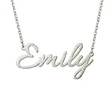 Personalised Name Necklace for Women – Custom Stainless Steel or 925 Sterling Silver Name Pendant – Handmade Jewellery Gift for Her by ZNA Jewels (Silver)
