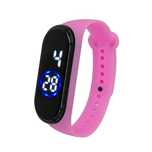 Reloj de pulsera digital de silicona para hombre, unisex, con LED, 50 m, analógico, para hombre, rosa, talla única