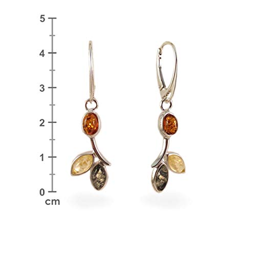 Leaf amber dangle Earrings, Gemstone dangle earring, Birthday gifts, Gift for her, Green baltic amber earrings, Amber Jewellery, orange2