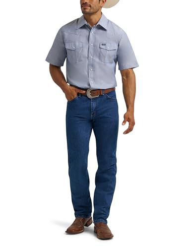 Wrangler Men's Cowboy Cut Western Two Pocket Ss Snap Work Shirt3