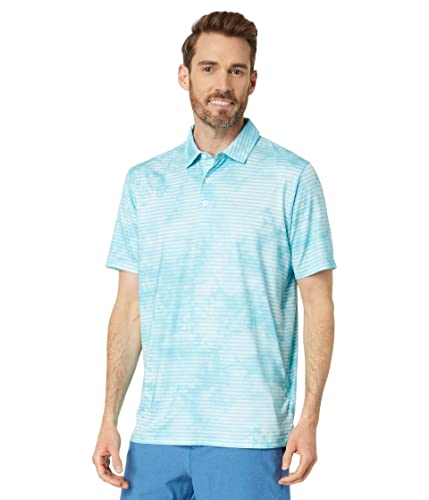 Polo rayé Cloudspun PUMA aqua taille L anti-transpiration doux