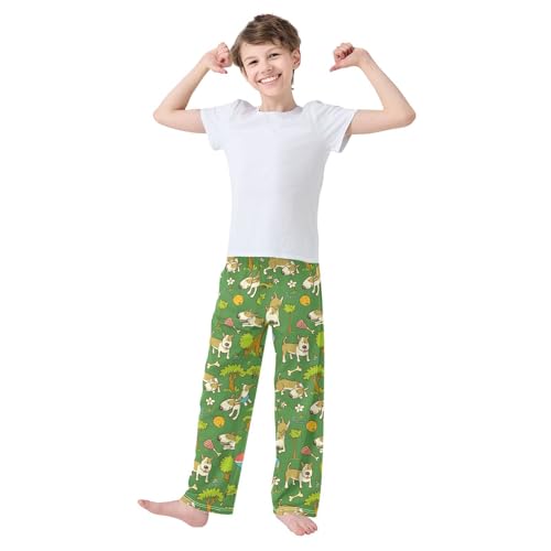 Floral Trees Dogs Boys Pants for Kids Jogger Pants with Pockets S-XL2